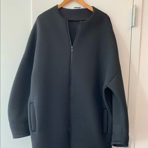 Long wool/ neoprene Jil Sander coat